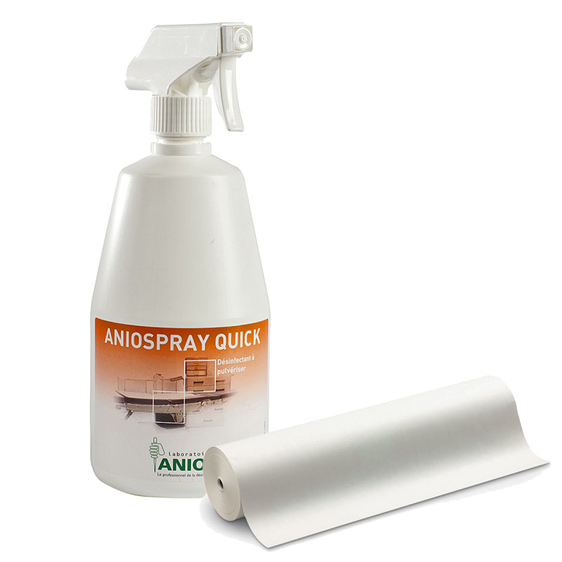 Pachet rola medicala cearceaf hartie   spray dezinfectant Aniospray Pachet rola medicala cearceaf hartie   spray dezinfectant Aniospray