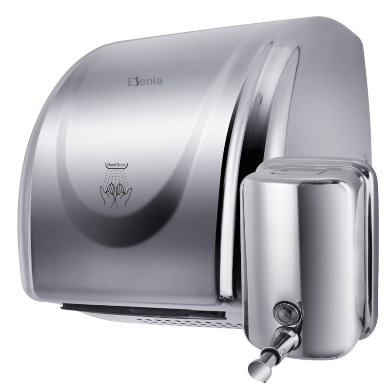 Pachet uscator de maini profesional inox Smartflow   dozator sapun lichid 800 ml Pachet uscator de maini profesional inox Smartflow   dozator sapun lichid 800 ml