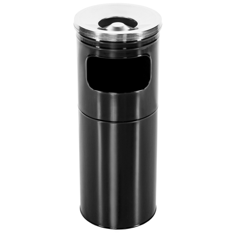 Cos de gunoi negru cu scrumiera 15 litri Cos de gunoi negru cu scrumiera 15 litri