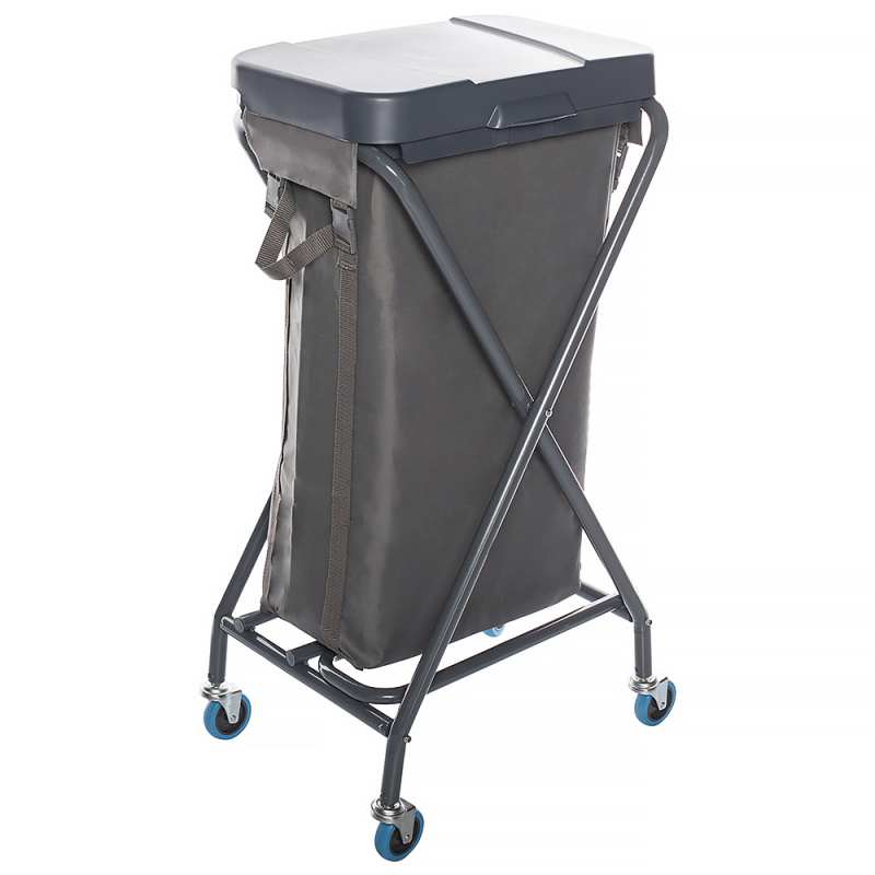 Carucior hotelier lenjerie  pliabil  cu capac plastic    100 litri Carucior hotelier lenjerie  pliabil  cu capac plastic    100 litri