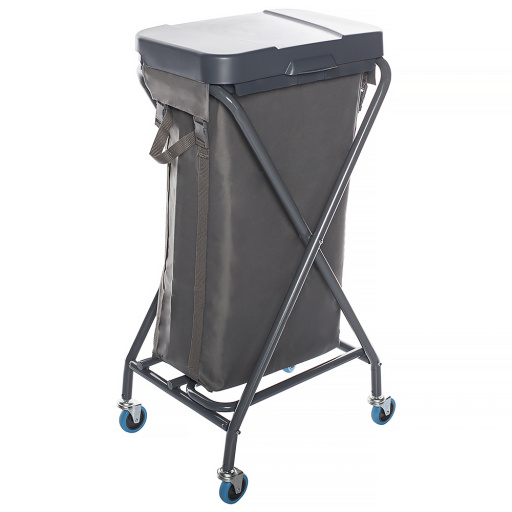 Carucior hotelier lenjerie  pliabil  cu capac plastic    100 litri