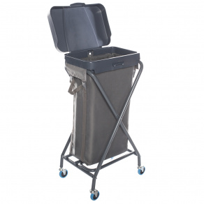 Carucior hotelier lenjerie  pliabil  cu capac plastic    100 litri 1 Carucior hotelier lenjerie  pliabil  cu capac plastic    100 litri 1