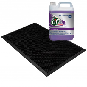 Pachet covor dezinfectant tip tavita   Cif dezinfectant Pro Formula 2 in 1   5 litri