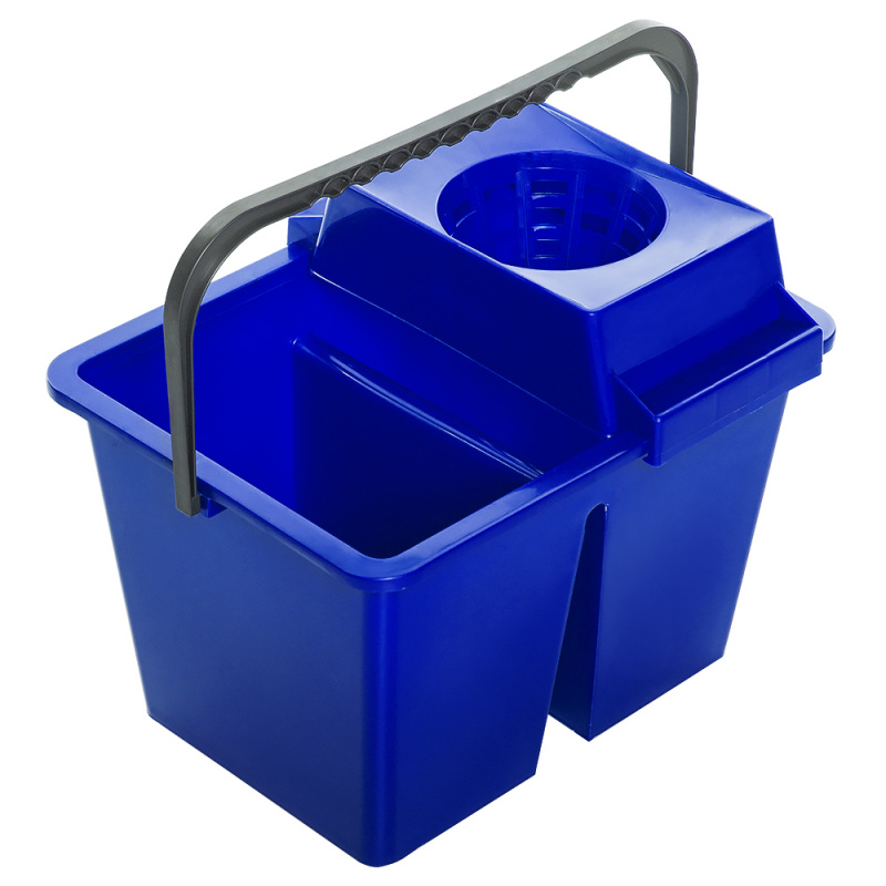 Galeata plastic dubla cu storcator 2   7 litri   albastra Galeata plastic dubla cu storcator 2   7 litri   albastra