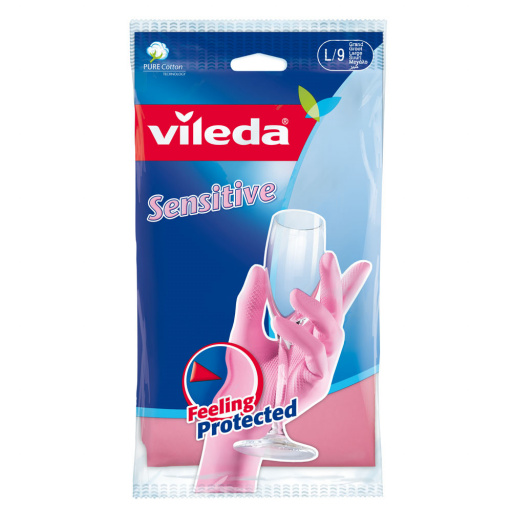 Manusi universale Vileda  latex captusit cu bumbac  masura M