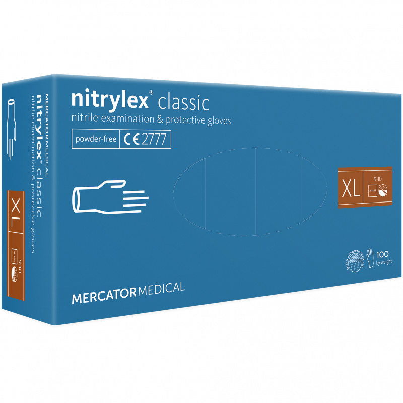 Manusi protectie  examinare nitril Mercator Clasic blue  XL Manusi protectie  examinare nitril Mercator Clasic blue  XL