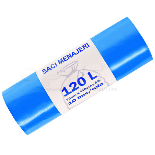 Saci menajeri 120 litri L D P E   albastri
