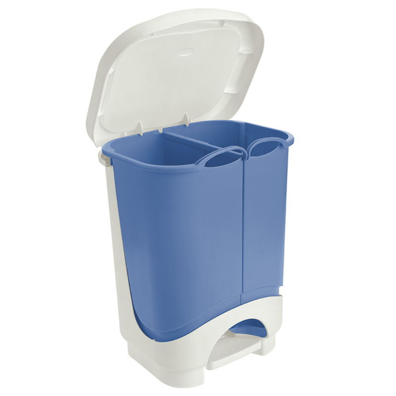 Cos gunoi cu pedala  2 compartimente 10 5 litri