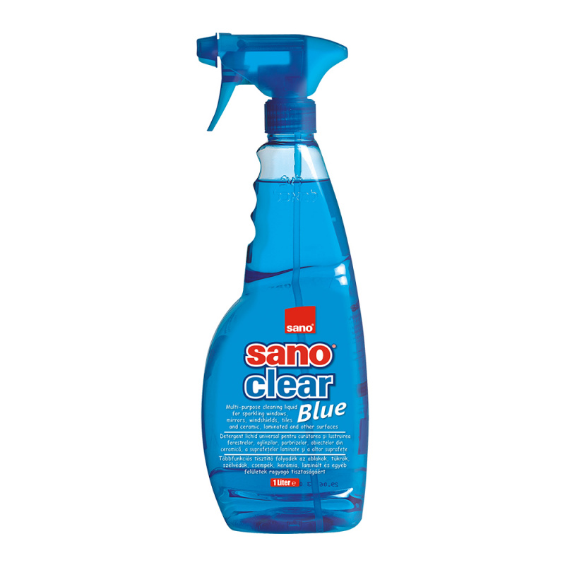 Detergent geamuri cu pulverizator Sano Clear Blue  1 litru Detergent geamuri cu pulverizator Sano Clear Blue  1 litru