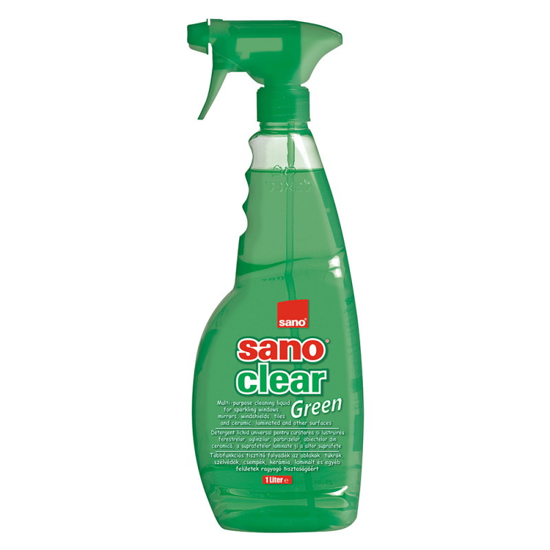 Detergent geamuri cu pulverizator Sano Clear Green  1 litru Detergent geamuri cu pulverizator Sano Clear Green  1 litru