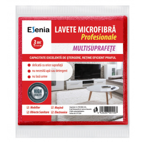 Set 3 lavete microfibra profesionale  35 35 cm   multisuprafete