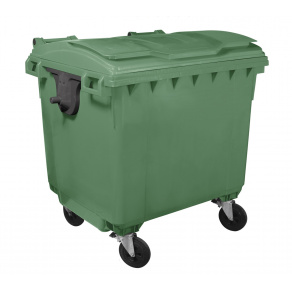 Container gunoi 1100 litri cu capac plat  verde
