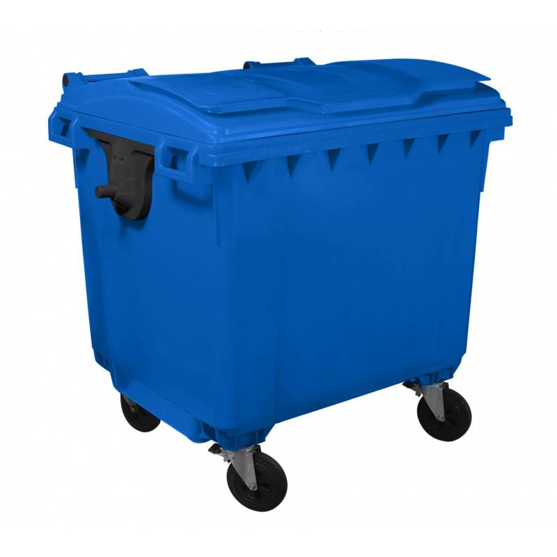 Container gunoi 660 litri cu capac plat  albastru Container gunoi 660 litri cu capac plat  albastru