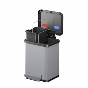 Cos inox Duo Plus M cu pedala  compartimentat 2 x 9 litri Cos inox Duo Plus M cu pedala  compartimentat 2 x 9 litri