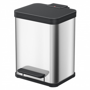 Cos inox Duo Plus M cu pedala  compartimentat 2 x 9 litri 1 Cos inox Duo Plus M cu pedala  compartimentat 2 x 9 litri 1