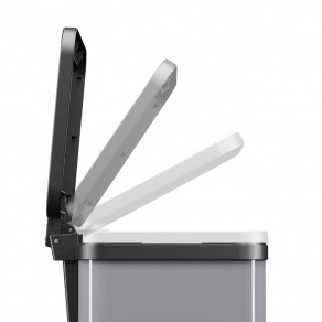 Cos inox Duo Plus L cu pedala  compartimentat 17 litri   9 litri 2