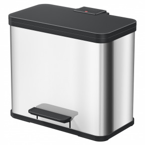 Cos inox Trio Plus L cu pedala  compartimentat 3 x 9 litri 1 Cos inox Trio Plus L cu pedala  compartimentat 3 x 9 litri 1