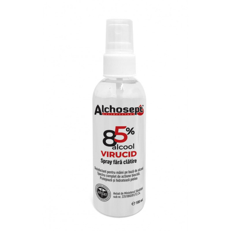 Alchosept 100 ml dezinfectant maini tip spray pe baza de alcool 85    virucid  biocid Alchosept 100 ml dezinfectant maini tip spray pe baza de alcool 85    virucid  biocid