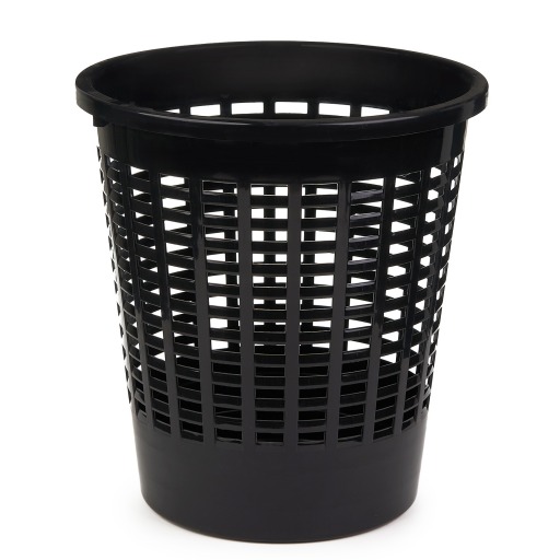 Cos gunoi plastic, perforat, negru- 10 litri