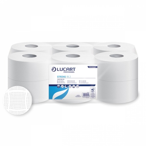 Hartie igienica mini jumbo 19 J Plus, 2 str, celuloza alba, Lucart Strong, 170 metri
