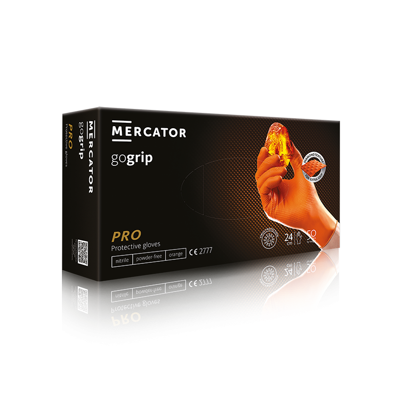 Mercator Ideall Grip  manusi nitril de protectie  examinare  orange  M