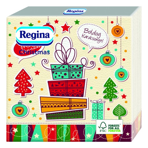 Servetele de masa Craciun, 3 straturi, 15 buc/pach, model cadouri