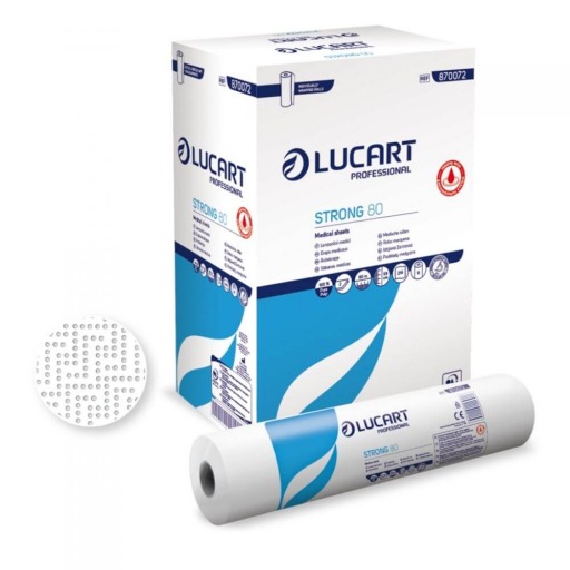 Role medicale cearceaf hartie, Lucart Strong 80, antimicrobiene, 59 cm * 80 m