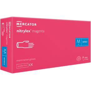 Manusi nitril examinare, protectie Mercator Magenta, S