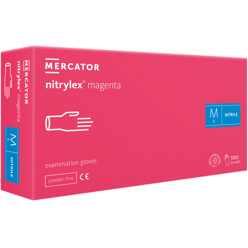 Manusi nitril examinare, protectie Mercator Magenta, XS