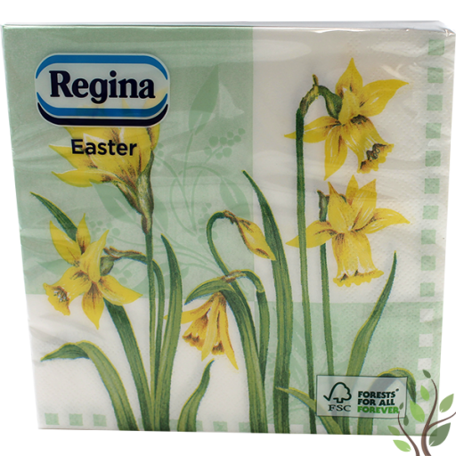 Servetele de masa Paste, 3 straturi, 33*33 cm, narcise