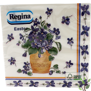 Servetele de masa Paste, 3 straturi, 33*33 cm, flori lavanda