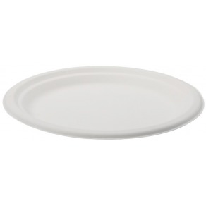 Farfurii biodegradabile trestie de zahar, albe, rotunde, D22 cm Farfurii biodegradabile trestie de zahar, albe, rotunde, D22 cm