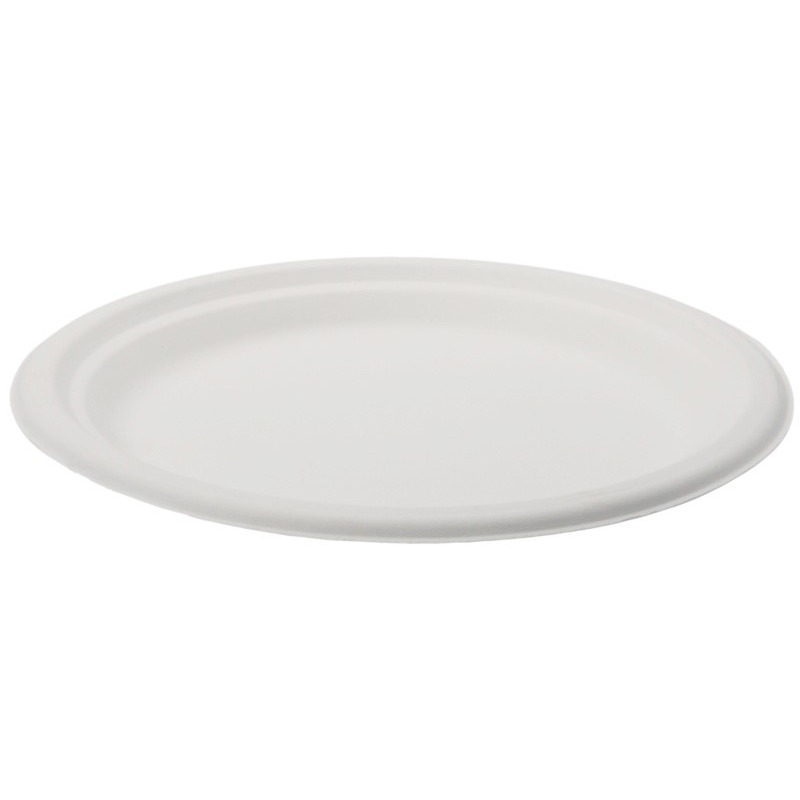 Farfurii biodegradabile trestie de zahar, albe, rotunde, D22 cm Farfurii biodegradabile trestie de zahar, albe, rotunde, D22 cm