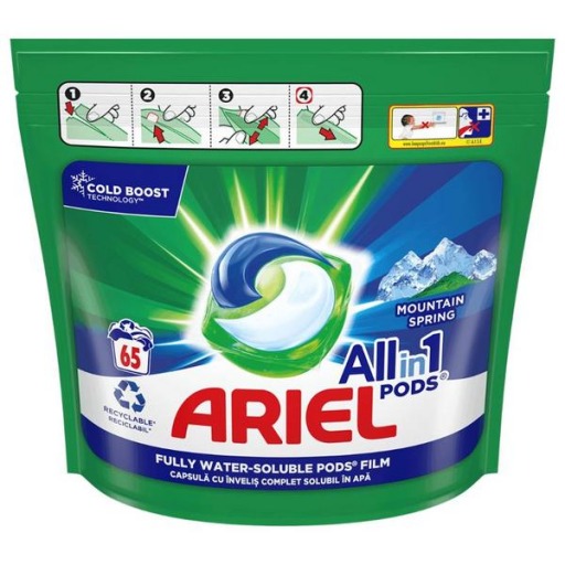 Ariel All in one, detergent rufe capsule, 65 buc