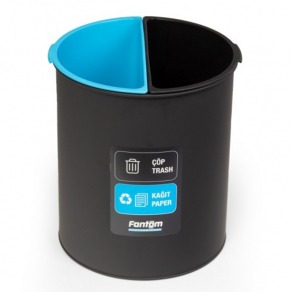 Cos de gunoi colectare selectiva, Duo metalic - 2*6 litri