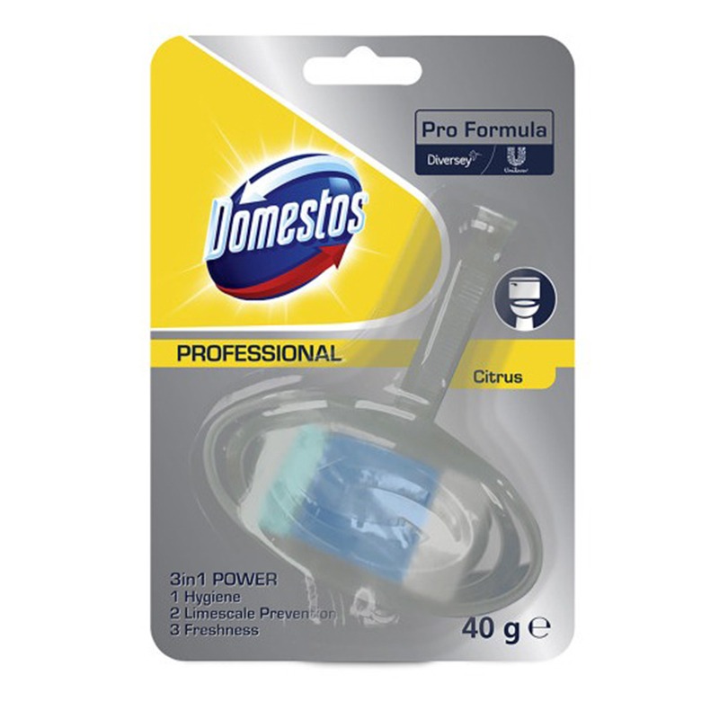 Odorizant toaletă Domestos Pro Formula, Rim Blocks 3 în 1, Citrus