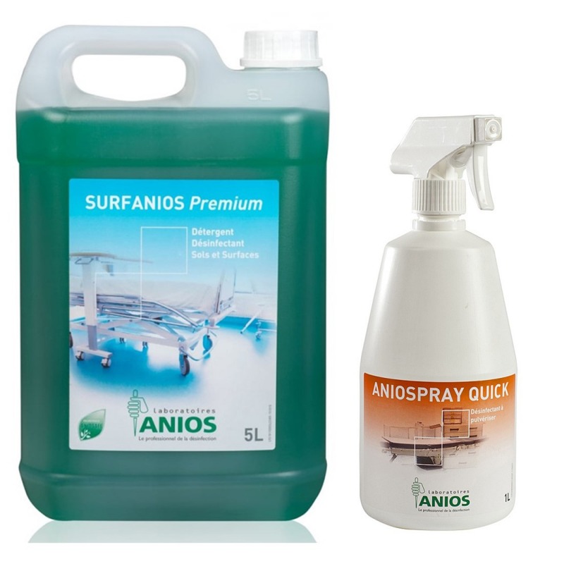 Pachet Surfanios Premium dezinfectant suprafete 5l + Aniospray Quick dezinfectant rapid suprafete, 1l Pachet Surfanios Premium dezinfectant suprafete 5l + Aniospray Quick dezinfectant rapid suprafete, 1l