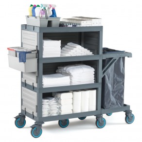 Carucior hotelier camerista multifunctional, curatenie si lenjerie