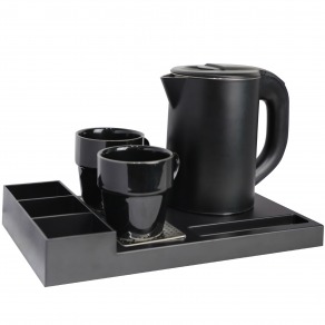 Set hotelier ceai si cafea, tava + cana fierbator Prokettle Black 0.8 L