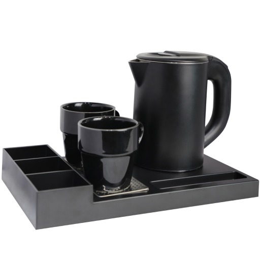 Set hotelier ceai si cafea, tava + cana fierbator Prokettle Black 0.8 L