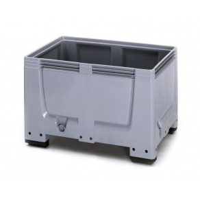 Boxpalet plastic Auer, pereti plini, 120x80x79cm, gri, fabricat Germania