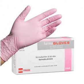 Manusi nitril examinare, protectie, Farma Gloves magenta, S