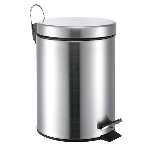 Cos gunoi inox satinat cu pedala, galeata interioara - 5 litri