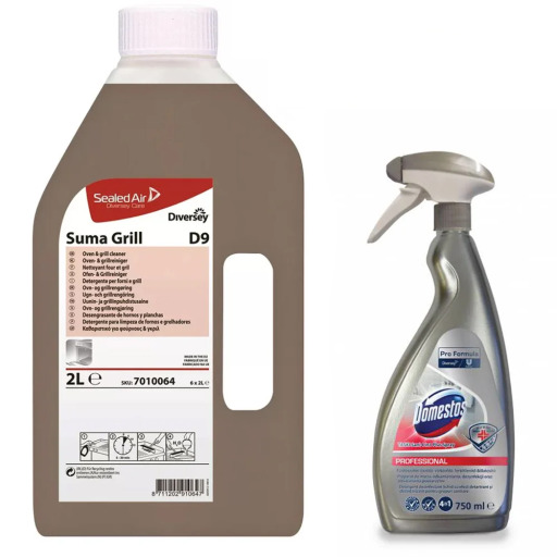 Pachet detergent plite si gratare Suma Grill 2 l   detergent grupuri sanitare TASKI 4IN1 Spray 750 ml