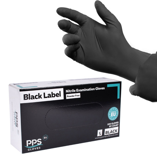 Manusi nitril nepudrate, protectie, PPS black, S