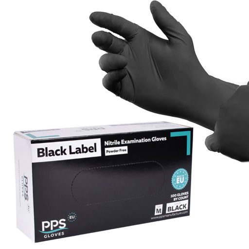 Manusi nitril nepudrate, protectie, PPS black, M