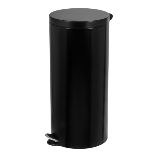 Cos gunoi otel cu pedala - 30 litri, soft close, negru