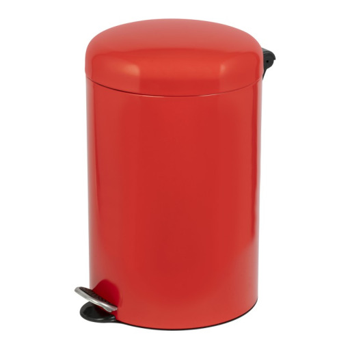 Cos gunoi otel cu pedala - 30 litri, soft close, rosu