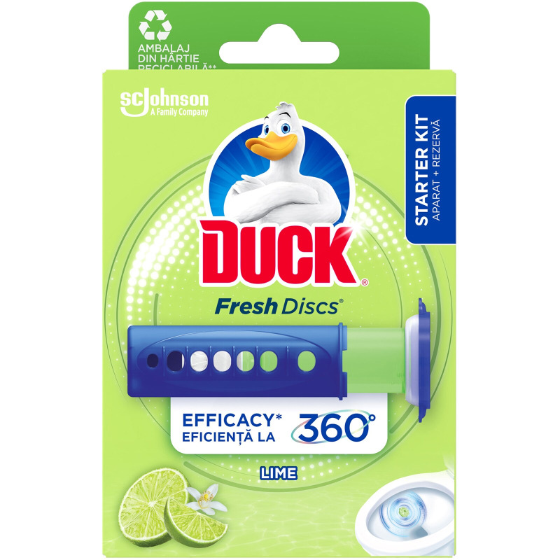 Odorizant gel toaleta Duck Fresh Disc, lime