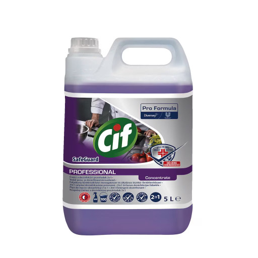 Detergent dezinfectant lichid concentrat 2in1 - virucid, Cif Pro Formula 5 litri